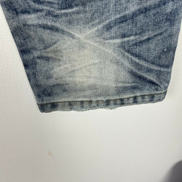 Premium Label NY Luxury Goods Acid Washed distressed Jeans mens 34x32 - Picture 7 of 11